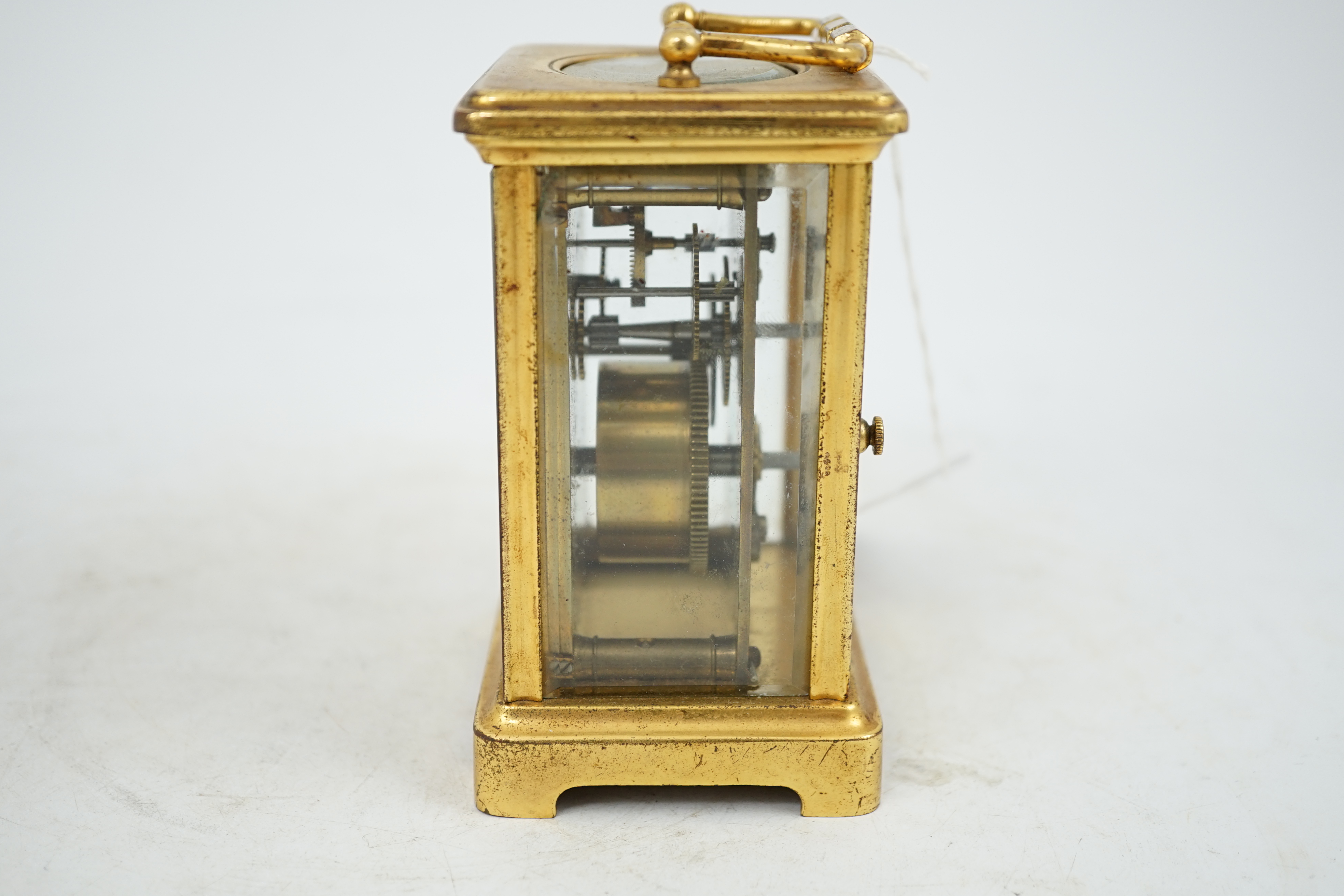 A French gilt brass carriage timepiece